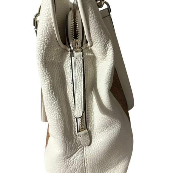 Kate Spade Jackson White and tan leather Shoulder Bag with Textured Center new - Picture 3 of 11